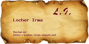 Locher Irma névjegykártya