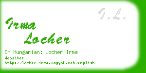irma locher business card